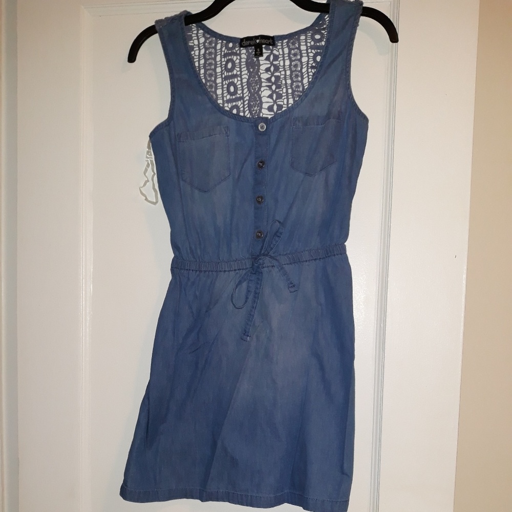 Derek Heart Sleeveless Denim Dress